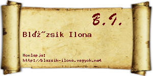 Blázsik Ilona névjegykártya