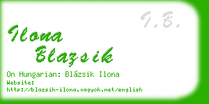 ilona blazsik business card