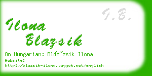 ilona blazsik business card